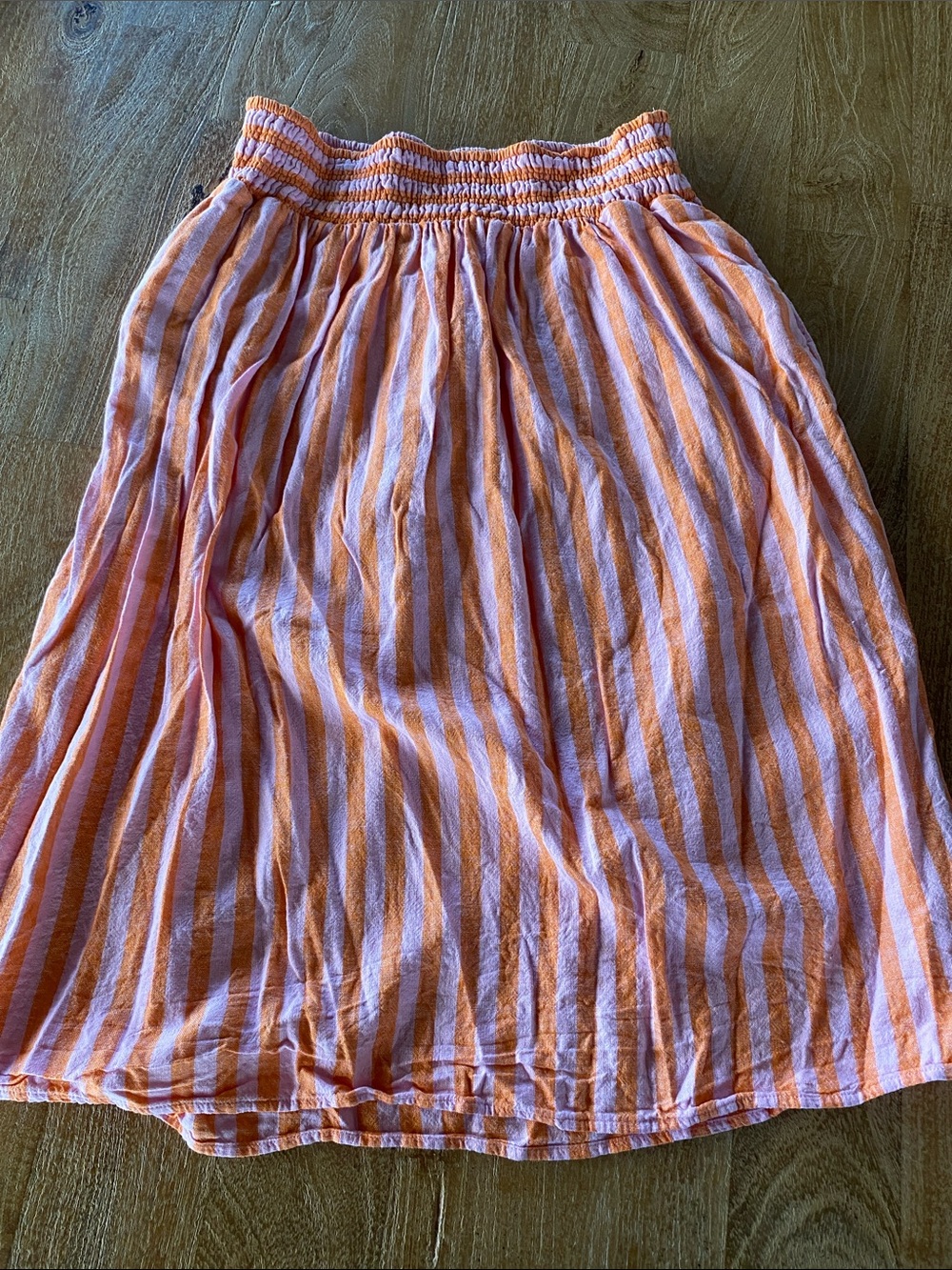 Linen Blend Striped Skirt